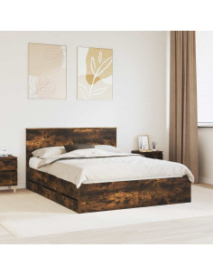 Struttura del letto con cassetto Rovere fumé 150 x 200 cm