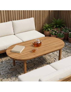 Piano del tavolo 100 x 50 x 3,5 cm Ovale Legno di teak solido