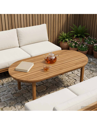 Piano del tavolo 100 x 50 x 3,5 cm Ovale Legno di teak solido