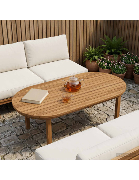 Piano del tavolo 100 x 50 x 3,5 cm Ovale Legno di teak solido