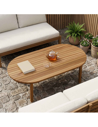 Piano del tavolo 110 x 55 x 3,5 cm Ovale Legno di teak solido