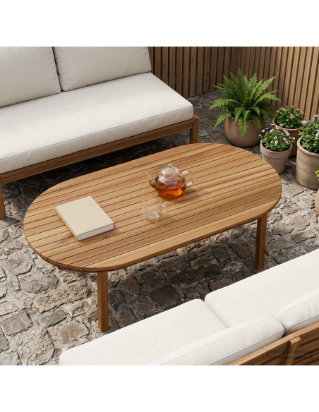 Piano del tavolo 110 x 55 x 3,5 cm Ovale Legno di teak solido