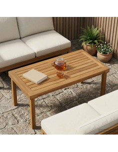 Piano del tavolo Rettangolare Legno di teak solido Naturale