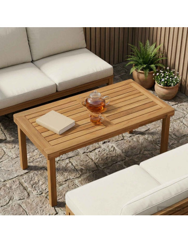 Piano del tavolo Rettangolare Legno di teak solido Naturale