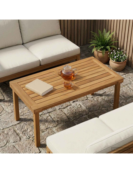 Piano del tavolo Rettangolare Legno di teak solido Naturale