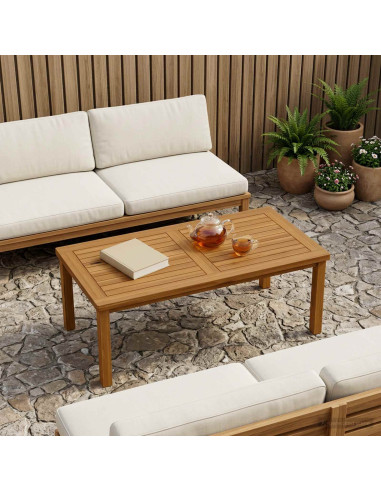 Piano del tavolo Rettangolare Legno di teak solido Naturale