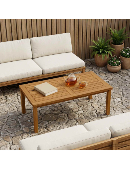 Piano del tavolo Rettangolare Legno di teak solido Naturale