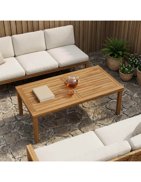 Piano del tavolo Rettangolare Legno di teak solido Naturale