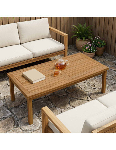 Piano del tavolo Rettangolare Legno di teak solido Naturale