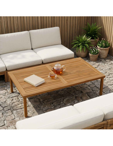 Piano del tavolo Rettangolare Legno di teak solido Naturale