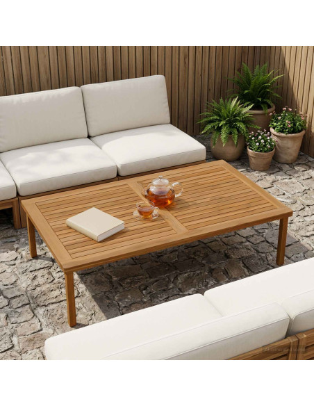 Piano del tavolo Rettangolare Legno di teak solido Naturale