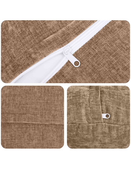 Federa 6 pz HEERLEN Marrone Ø 40 cm Tessuto Chenille