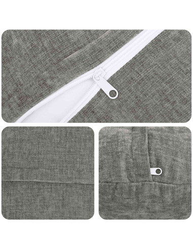 Federa 6 pz HEERLEN Grigio Scuro Ø 50 cm Tessuto Chenille