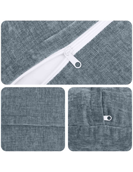 Federa 2 pz HEERLEN Azzurro Ø 50 cm Tessuto Chenille