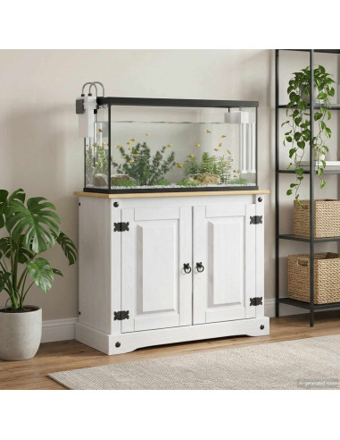 Supporto per Acquario CORONA Bianco e marrone 81,5 x 37 x 73 cm