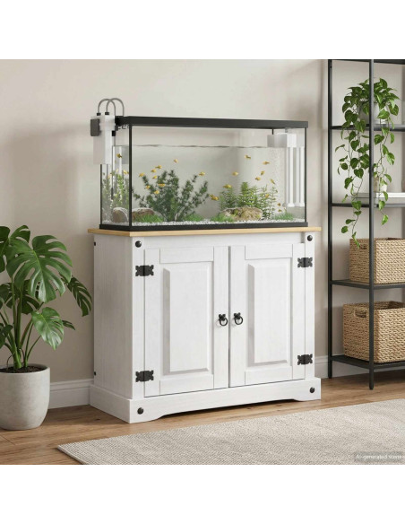 Supporto per Acquario CORONA Bianco e marrone 81,5 x 37 x 73 cm