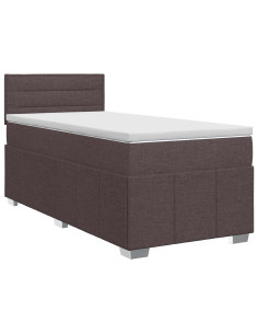 Letto box spring con materasso Marrone Scuro 90 x 200 cm