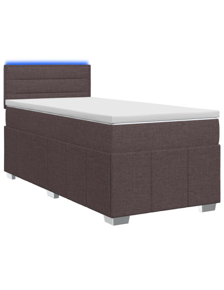 Letto box spring con materasso Marrone Scuro 90 x 200 cm