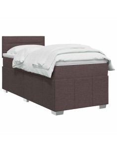 Letto box spring con materasso Marrone Scuro 90 x 200 cm 2
