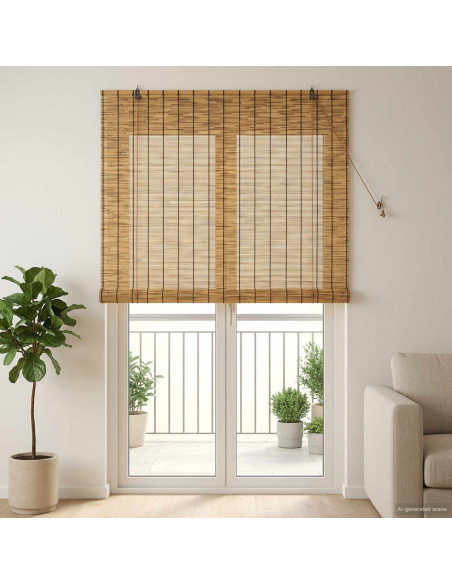 Tenda a rullo Marrone 120 x 220 cm Giunco