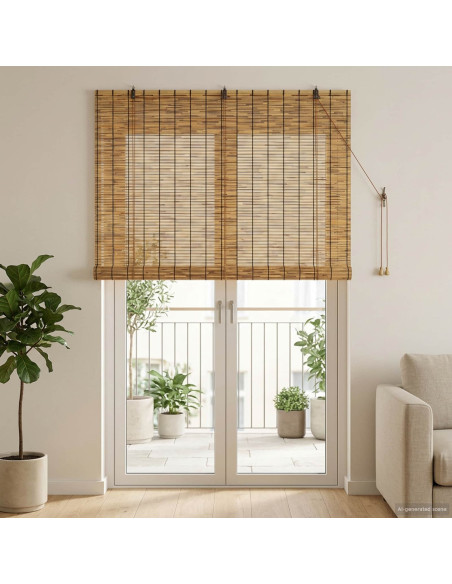 Tenda a rullo Marrone 140 x 220 cm Giunco
