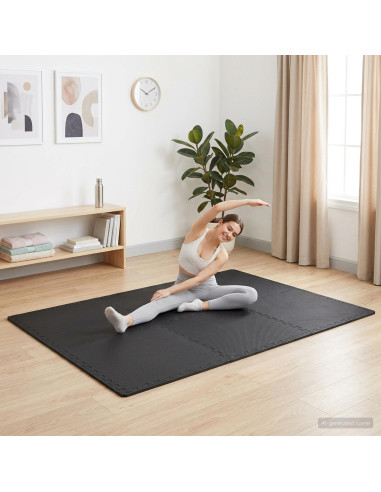 Tappeti 40 pz Nero 14,4 m² Schiuma EVA