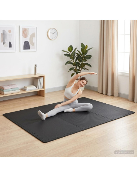 Tappeti 40 pz Nero 14,4 m² Schiuma EVA