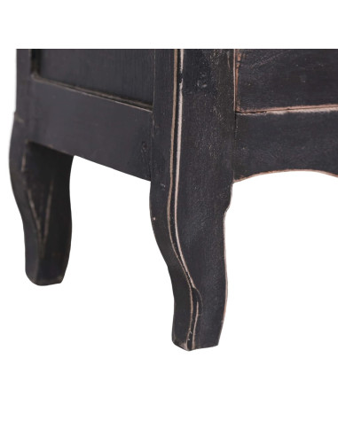 Mobile Porta TV 120x30x40 cm Nero Legno Massello di Mogano