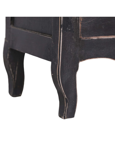 Mobile Porta TV 120x30x40 cm Nero Legno Massello di Mogano