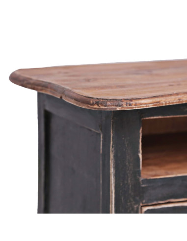 Mobile Porta TV 120x30x40 cm Nero Legno Massello di Mogano