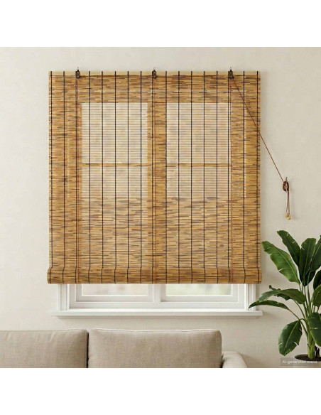Tenda a rullo Marrone 140 x 160 cm Giunco