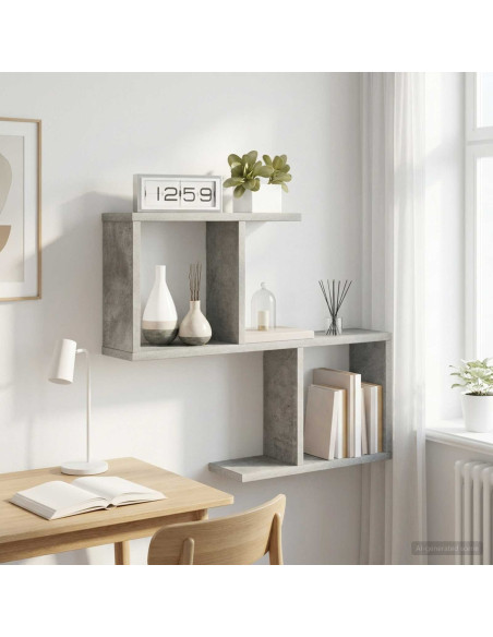 Scaffale da parete Grigio Cemento 60 x 12 x 50,5 cm
