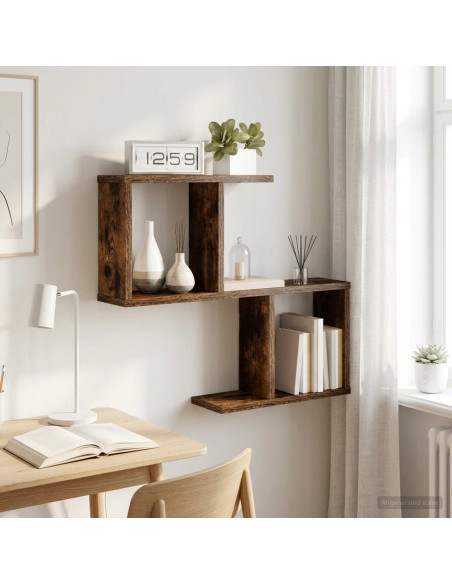 Scaffale da parete Rovere Fumo 60 x 12 x 50,5 cm