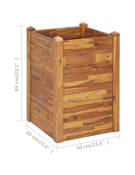 Letto Rialzato da Giardino 60x60x44 cm in Legno Massello d'Acacia