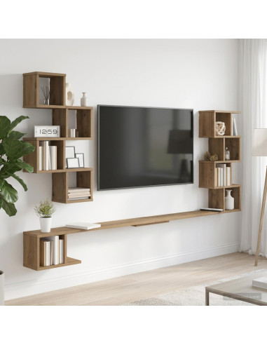 Mensola per TV da muro Rovere Artigianale 200 x 15 x 94 cm