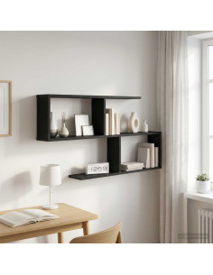 Scaffale da parete Rovere Nero 100 x 12 x 50,5 cm
