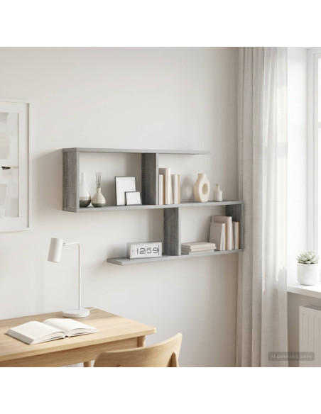 Scaffale da parete Sonoma grigio 100 x 12 x 50,5 cm