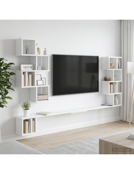 Mensola per TV da muro Bianco 200 x 15 x 94 cm