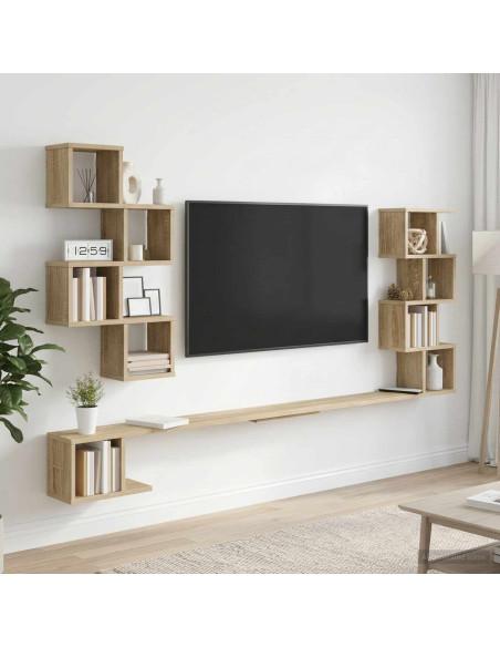 Mensola per TV da muro Rovere Sonoma 200 x 15 x 94 cm