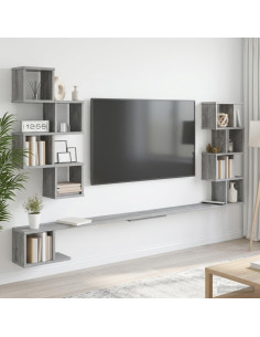 Mensola per TV da muro Sonoma grigio 200 x 15 x 94 cm