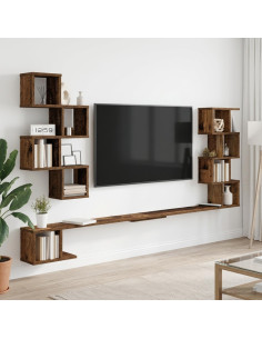 Mensola per TV da muro Legno antico 200 x 15 x 94 cm