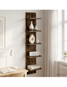 Scaffale da parete Rovere Fumo 22 x 15 x 100 cm