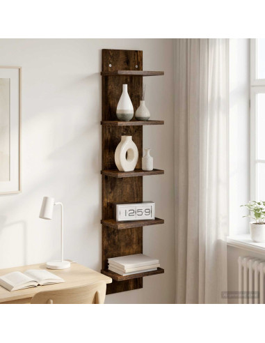 Scaffale da parete Rovere Fumo 22 x 15 x 100 cm