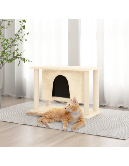 Albero per Gatti con Tiragraffi in Sisal Crema 50 cm