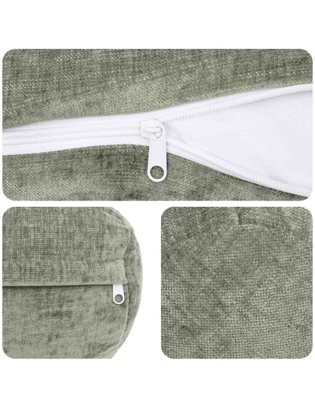 Federa 6 pz HEERLEN Verde Ø 15 x 40 cm Tessuto Chenille