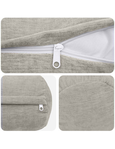 Federa 6 pz HEERLEN Grigio Chiaro Ø 15 x 40 cm Tessuto Chenille