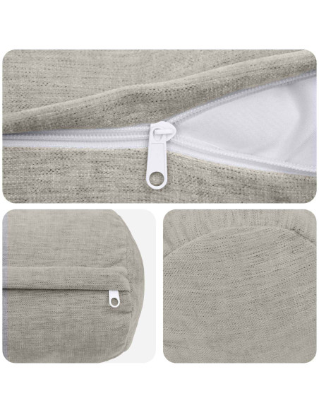 Federa 6 pz HEERLEN Grigio Chiaro Ø 15 x 40 cm Tessuto Chenille