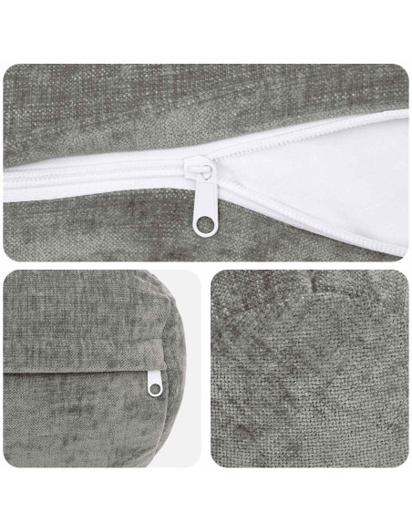Federa 6 pz HEERLEN Grigio Scuro Ø 15 x 40 cm Tessuto Chenille