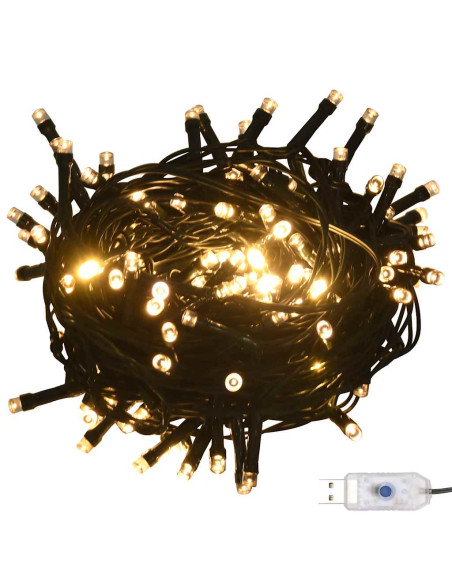 Set Natale con 120 Palline Punta e 300 Luci LED Oro e Bronzo