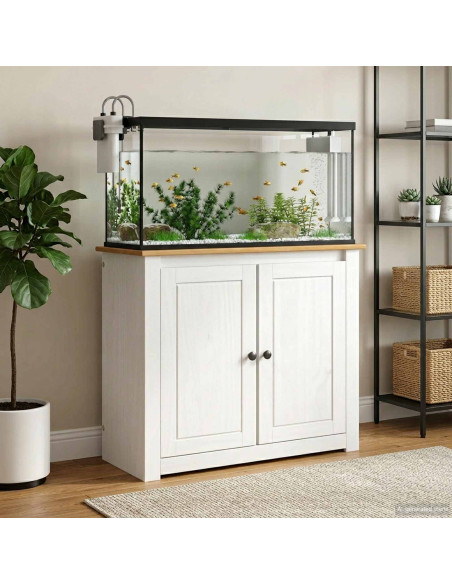 Supporto per Acquario PANAMA Bianco e marrone 81 x 36 x 73 cm